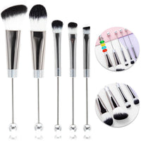 5PCS DIY Metal Handle Beaded Makeup Brush Suit