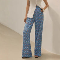 Womens Simple All-Match Printed High-Elastic Casual Pants