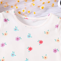 Girls' Floral Printed Shorts Two-piece Set