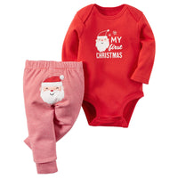 Christmas fawn long-sleeved two-piece suit