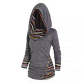 Tribal Geometric Pattern Plaid Patchwork Beanie Jacket