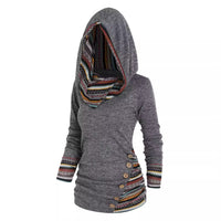 Tribal Geometric Pattern Plaid Patchwork Beanie Jacket