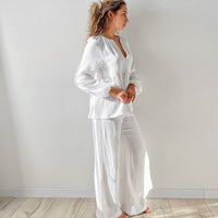 Pure Cotton Comfortable Casual Pajamas Autumn Womens Long-Sleeve Pants Loungewear