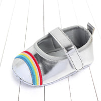 Baby rainbow slip proof Velcro walking shoes