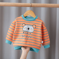 Western Style Long-sleeved Pure Cotton Round Neck T-shirt Top