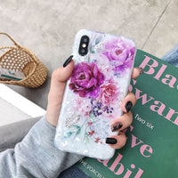 Shell pattern flower phone case