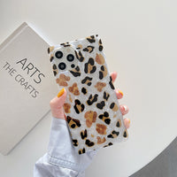 Square Leopard Print Shell Phone Case