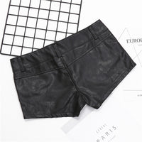 Black Slim Skinny PU Leather Shorts
