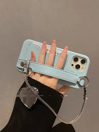 Ins Niche Portable Heart Shape Mirror Phone Case