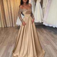 Women's Banquet Hostess Long-sleeve Elegant Dress