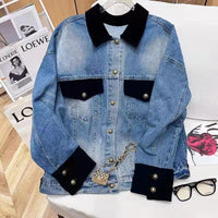 Color-block Denim Jacket Women's Top Design Sense