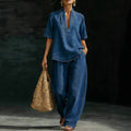 Women's Casual Retro Denim Pants Set