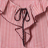 Autumn New Arrival Sweet Layered Decorative Small-Plaid Long-Sleeve Shirt