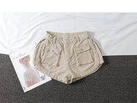 Washed white small pocket denim shorts