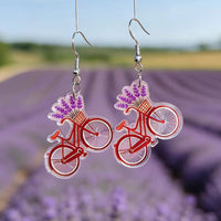 New Rose Sunflower Tulip Bicycle Earrings