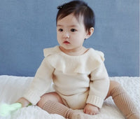 Baby Onesies Autumn And Winter Knitwear Baby Romper Turn-up Doll Collar Sweater