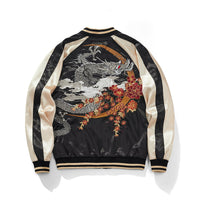 Mens Loose Fit Polyester Embroidered Chinese Style Jacket