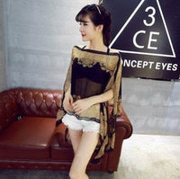 New retro cape silk scarf blouse