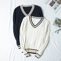 V-neck Pullover Long-sleeve Sweater For Men And Women