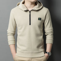 Men's Fleece-lined Breathable Casual And Comfortable Wool Hooded Sweater