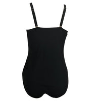 New black patchwork printed swimsuit