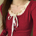 Pure Desire Lace Inner Match Bottoming Shirt