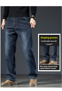 Straight Loose Velvet Thickened Nostalgic Jeans