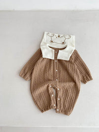 Baby Boy And Girl Cute Bear Head Twist Jumpsuit