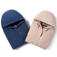 Mid long fleece jacket with hood