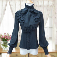 Retro slim high neck dress long sleeve shirt