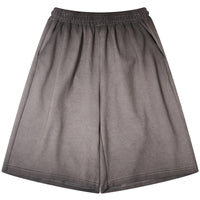 Dopamine Washed Distressed Batik Bright White Retro Shorts