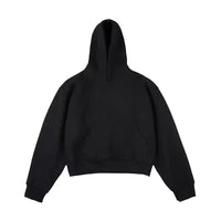 Loose Padded Cropped American High-street Style Fleece-lined Hooded Sweatshirt