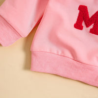 Girls' Letter Towel Embroidered Sweater
