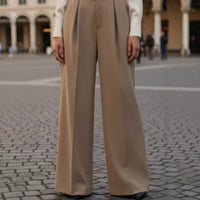Women's Elegant Casual Wide-Leg Straight Pants With Belt
