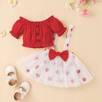 Suspender Skirt Children's Suit Children Heart-shaped