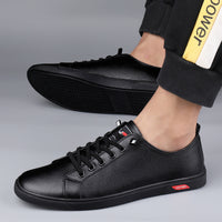 Men's Flat Low-top Cowhide Casual Leather Shoes