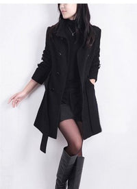 Ladies mid-length woolen coat