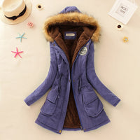 Women's long sleeve lamb wool cotton coat