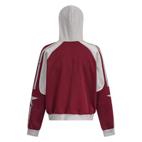 Mottled Distressed Printed Sports Hoodie