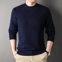 Pure Color Half Collar Men's Slim Fit Sweater Base Sweater