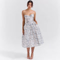 Womens Halter-Neck High-End Backless Midi Dress