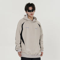 Stitching Contrast Color Hooded Sweatshirt Men