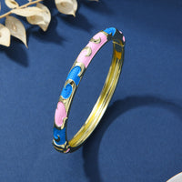 Chinese-style Enamel Bracelet For Women Light Luxury Niche Design Retro Style Jewelry
