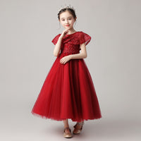 Children's dress new puffy yarn piano costume host