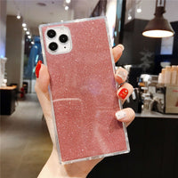 Compatible With  , Square Glitter Transparent TPU Soft Shell