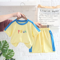 Boys And Girls Cartoon Round Neck Short Sleeve Suit
