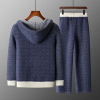 Men's Hooded Sweater Cardigan Casual Set