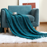 Sofa Cover Herringbone Knitted Office Air Conditioning Nap Blanket