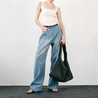 Sickle Wide Leg Thin Jeans Deconstructed Casual Loose Banana Pants