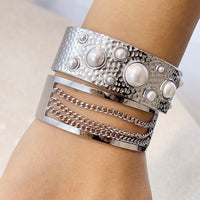 European And American Titanium-steel Pearl Braceletsnon-fading, Niche, And Effortlessly Luxurious